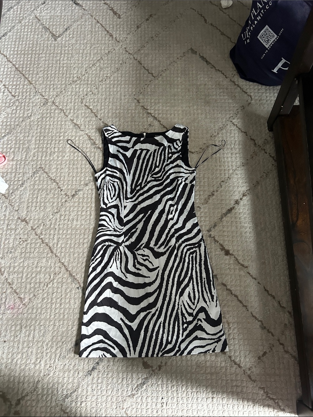 Oasis Black and White Zebra Print Mini Dress